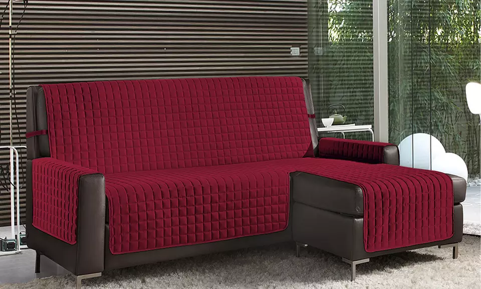 Copridivano trapuntato antimacchia con penisola