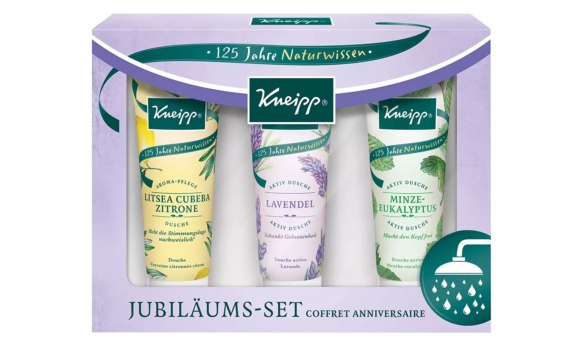 2x Kneipp Duschgel-Jubiläums-Set mit 3 Düften: Zitrone, Lavendel und Minze-Eukalyptus (je 75 ml) - Primary Image