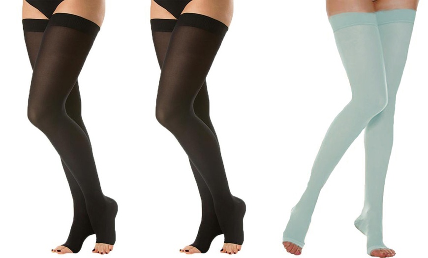 Image 8: Unisex Open Toe Compression Socks