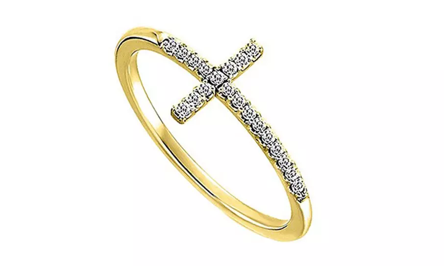 Sideways Cross Band With Crystals From Swarovski
