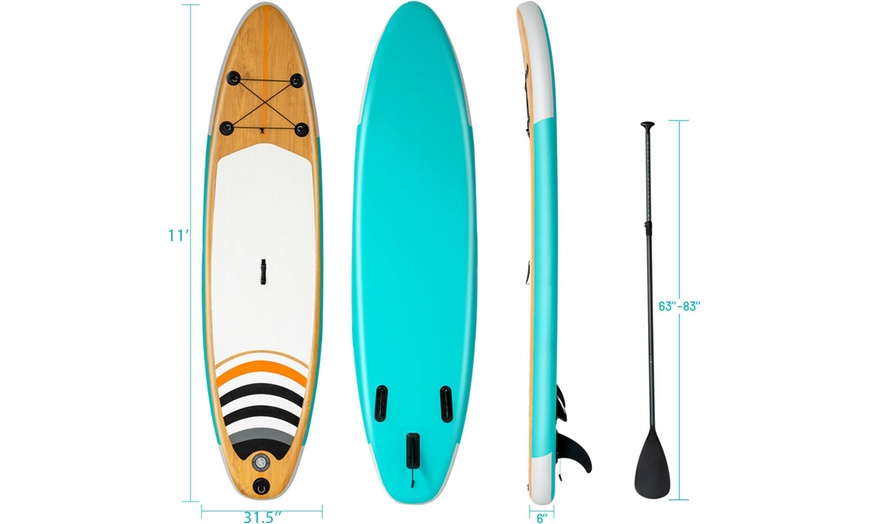 Image 12: Goplus 11' Inflatable Stand Up Paddle Surfboard W/Bag Aluminum Paddle Pump