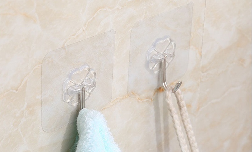 Image 6: 10-30PC Strong Transparent Suction Cup Sucker Wall Hooks Hanger Kitchen Bathroom