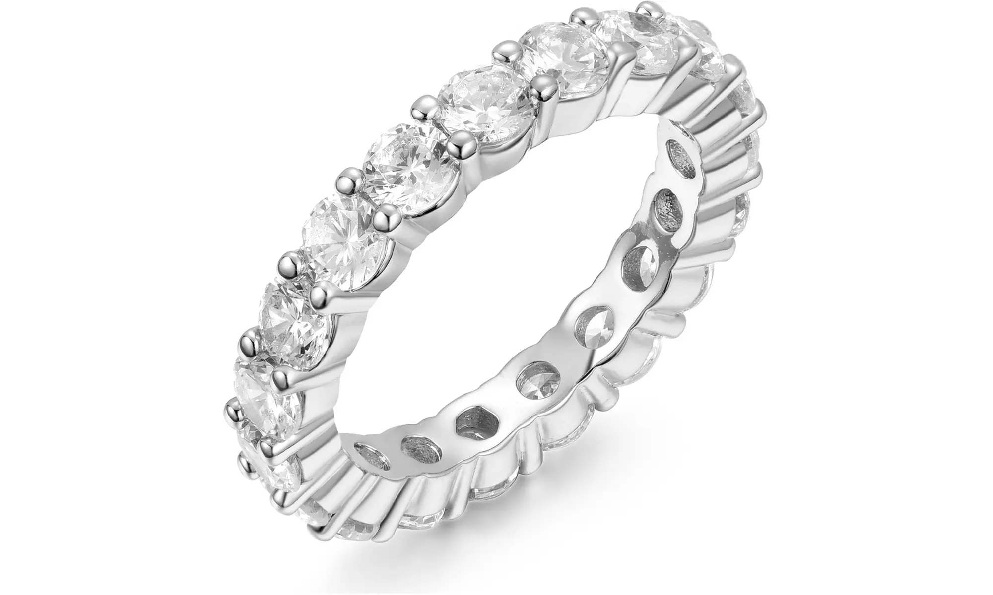 Luxury Cubic Zirconia Eternity Ring Collection in Sterling Silver