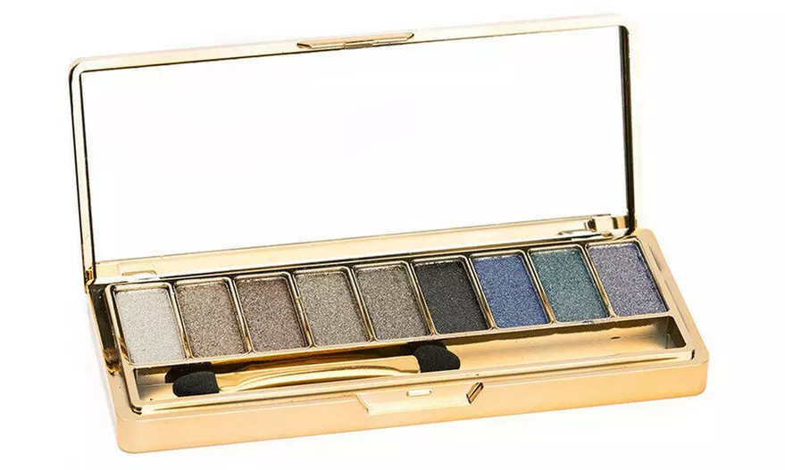 9 Colors Glitter Eyeshadow Eye Shadow Palette & Makeup Cosmetic Brush Set