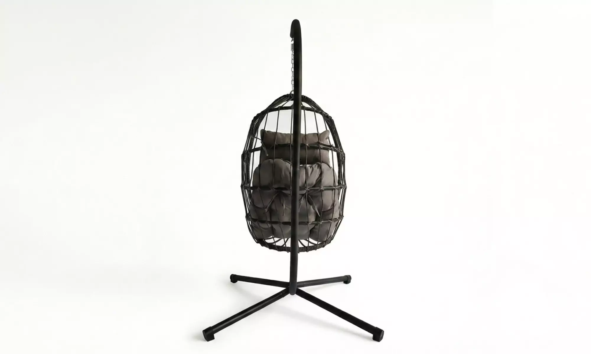 Luxury Garden Hanging Egg Chair with Plush Cushion and Headrest