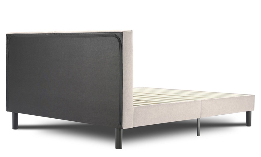 Image 2: Lit design rembourré "Ric" avec rangement intelligent