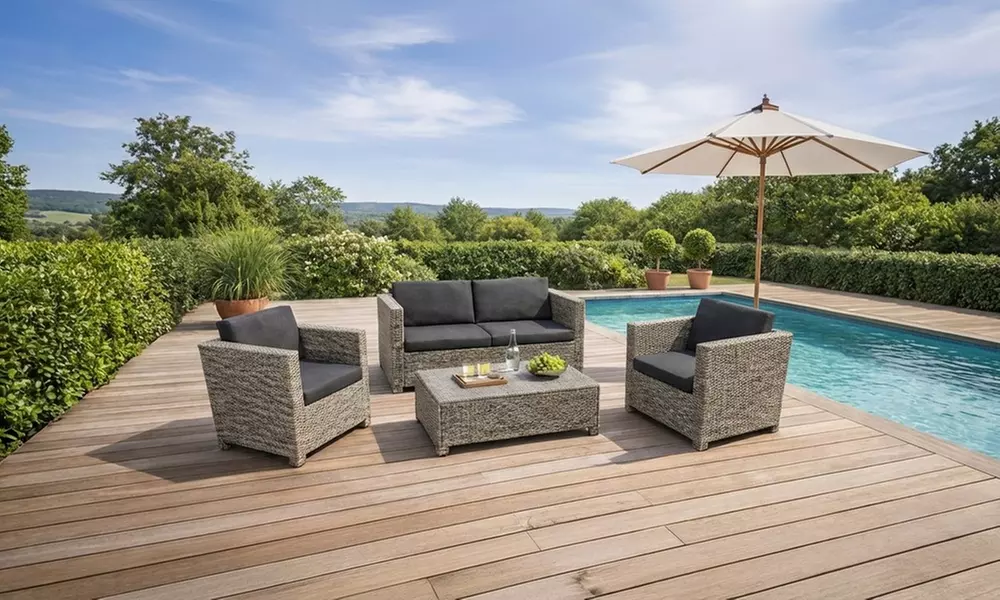 Salon de jardin Kocoon "Palmanova" 4 places en résine tressée