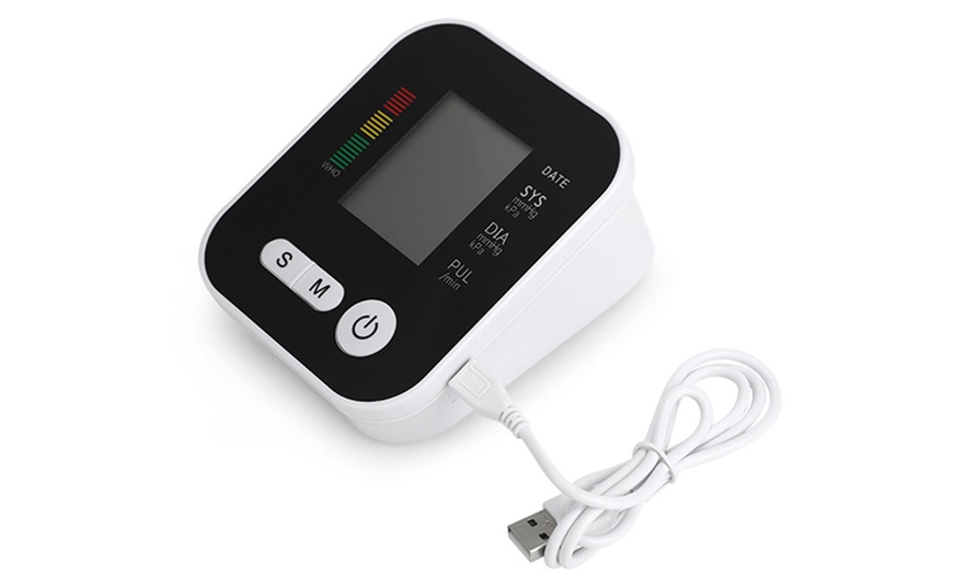 Image 3: Arm Blood Pressure Monitor; Large LCD, 2-User Memory, Adjustable Cuff