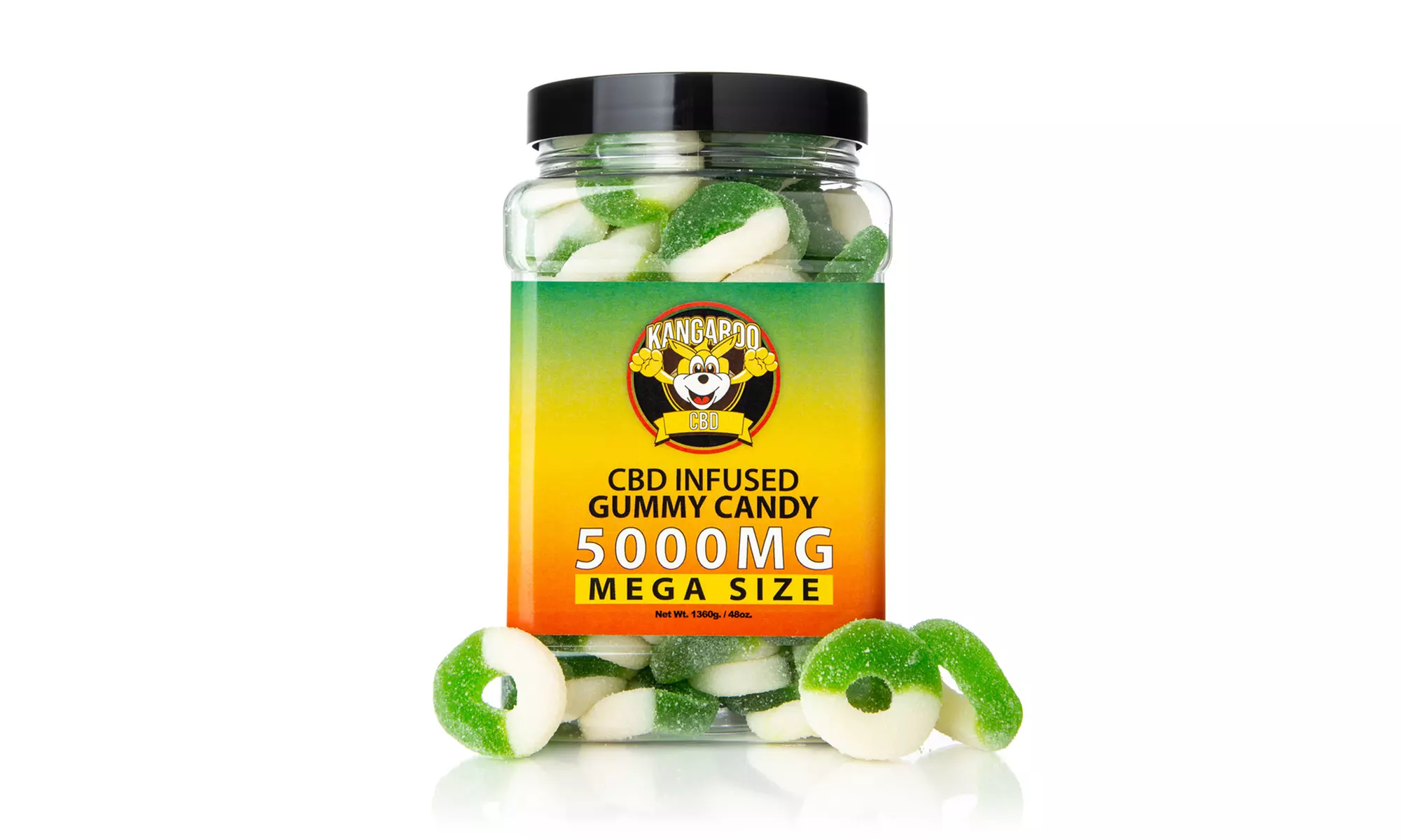 Extra Strength MEGA Size 5000MG Potent CBD Gummies from Kangaroo - 48oz