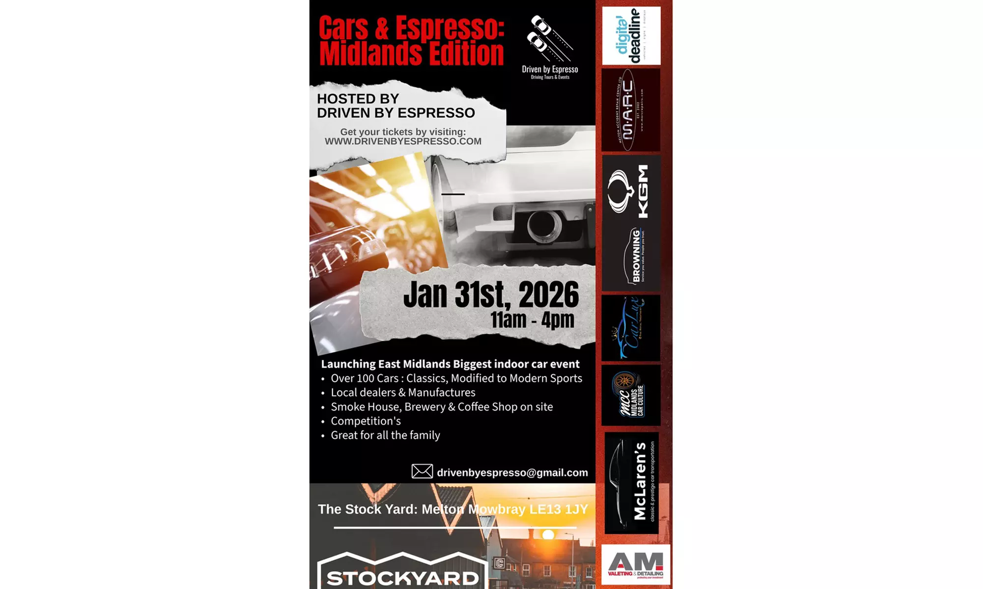 Tickets to Cars & Espresso: East Midlands Largest Indoor Car Event - Saturday 31st January (Up to 50% Off) - Primary Image