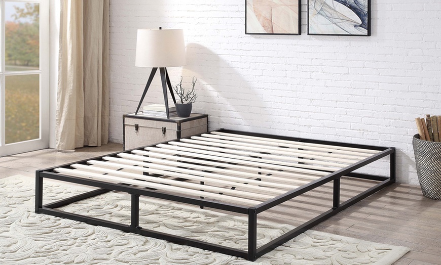 Image 4: Metal Low Platform Bed Frame