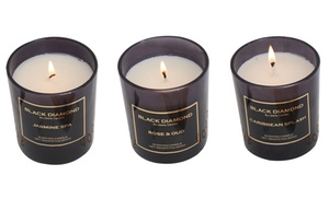 Three Liberty Candle Black Diamond Collection Candle Jars