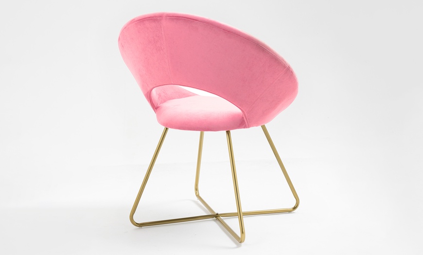 Image 9: Fauteuil rond en velours