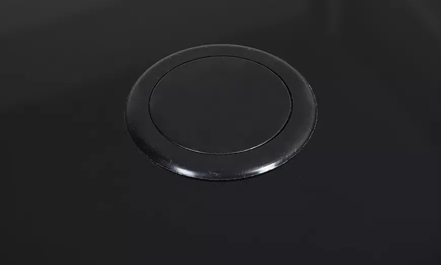 Image 7: Black Tempered Glass Coffee Table with Umbrella Hole 