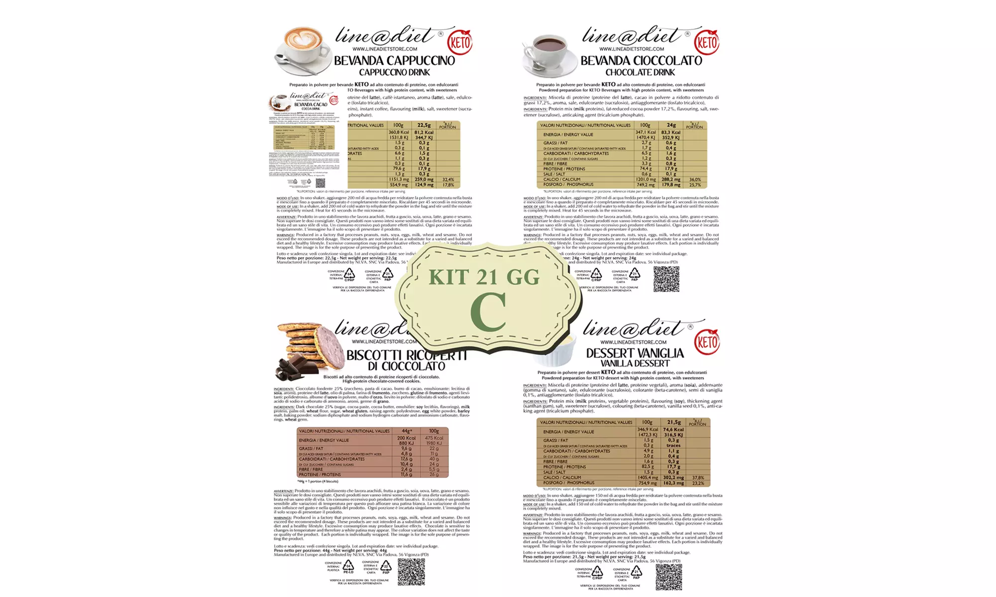 Box Dieta Keto Line@ per 21 giorni con guida alimentare