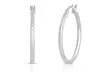 925 Sterling Silver Diamond Cut Fancy French Lock Hoop Earrings 25MM-40MM - Second Medium