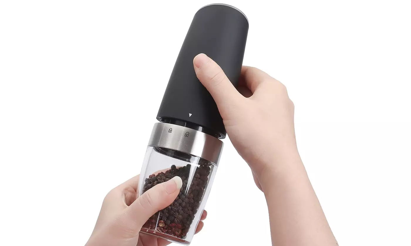 ItBelongs2U Electric Gravity Salt and Pepper Mill Automatic Spice Grinder Shaker