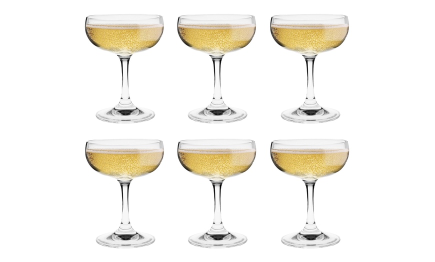 Image 1: Set of 6 Champagne Saucer Glasses