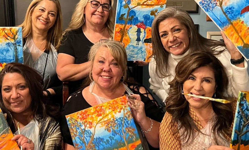 Image 1: Up to 29% Off Groovy Paint and Sip Classes at The Paint Sesh