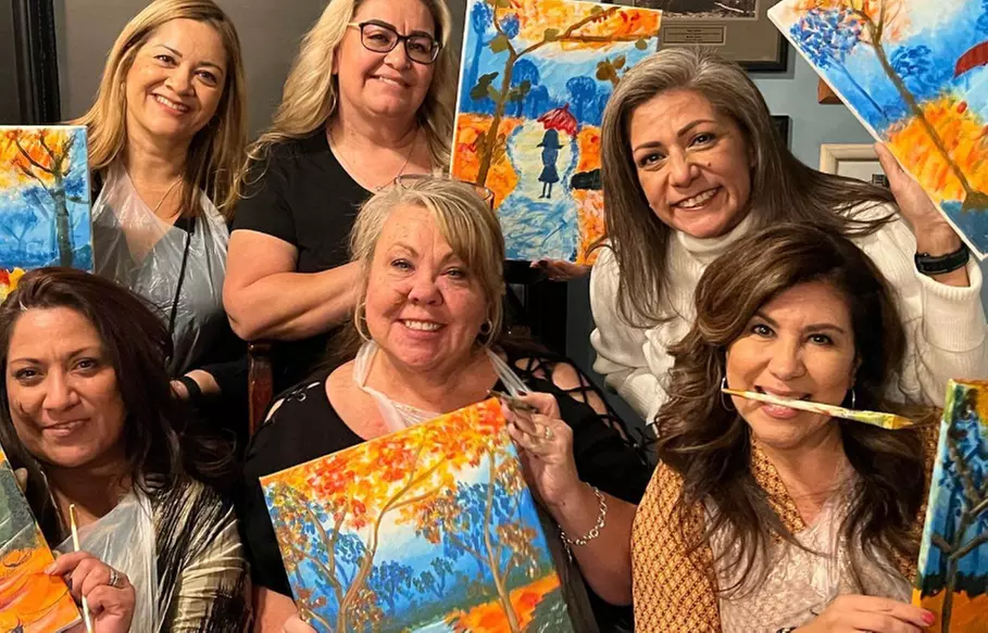 Up to 29% Off Groovy Paint and Sip Classes at The Paint Sesh