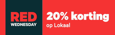 Het is Red Wednesday! Pak tot 30% korting op Lokaal, 15% op Travel en 10% op Producten met code ROOD