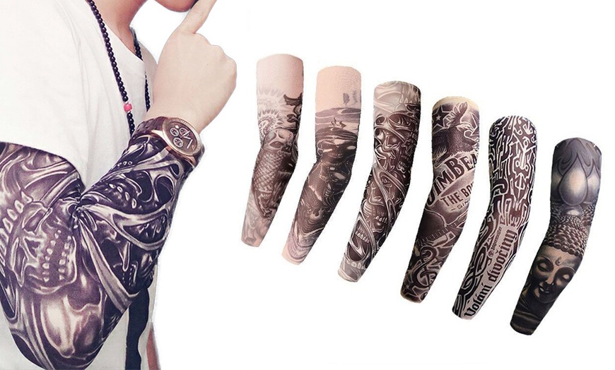 Image 2: Unisex Temporary Tattoo Sleeves - 6 Packs of Stylish, Realistic Designs