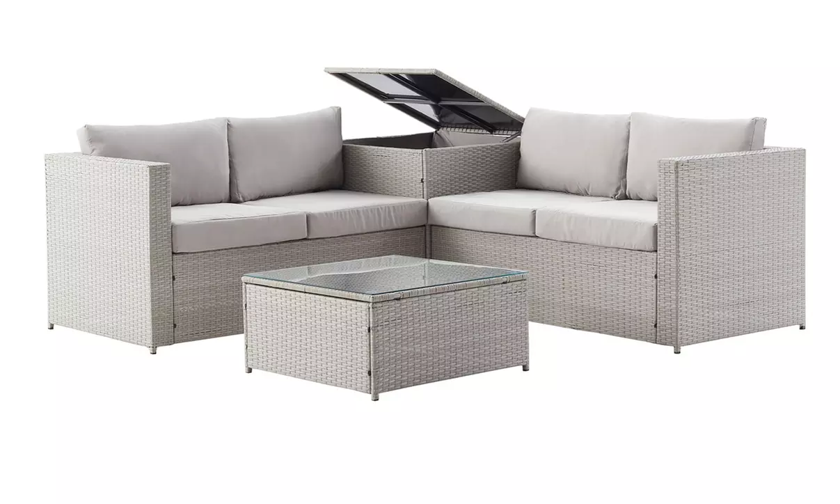 Salon de jardin 4 places Kocoon en résine tressée, modèle "Oacari"