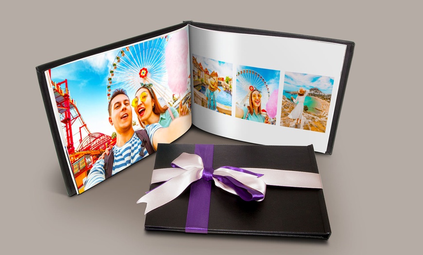 Image 3: Álbum de fotos personalizado A4 con tapa de cuero y hasta 100 páginas