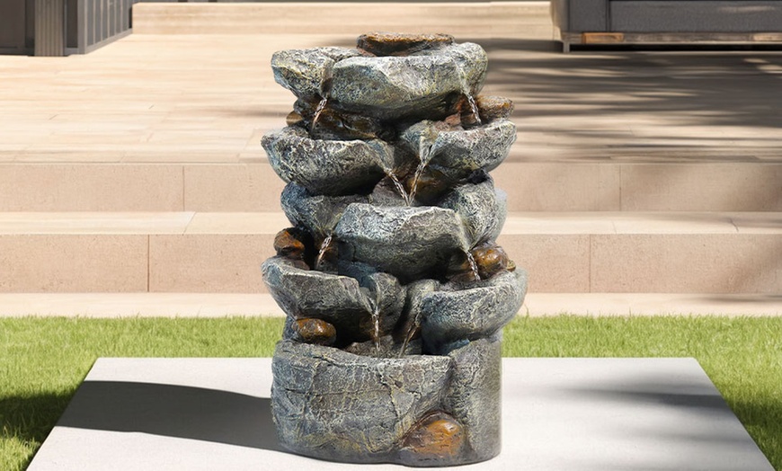 Image 1: Outdoor LED Rockery Water Feature with 4 Styles