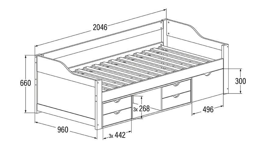 Image 9: Letto per bambini con cassetti e materasso Home Deluxe