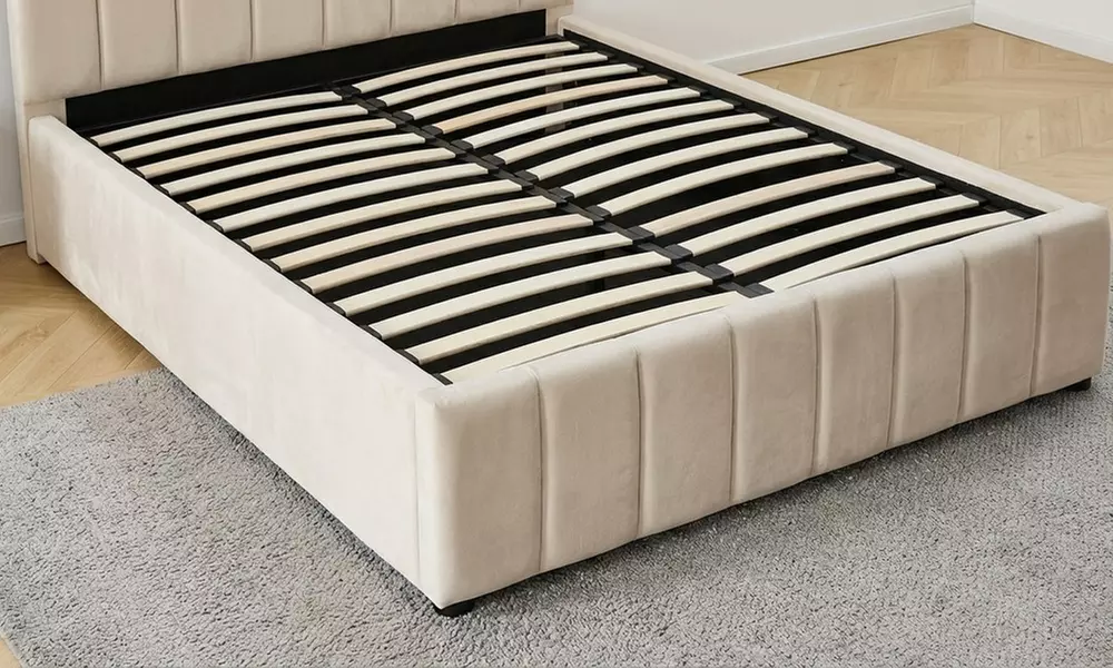 Lit coffre Trocadéro en velours avec tête de lit