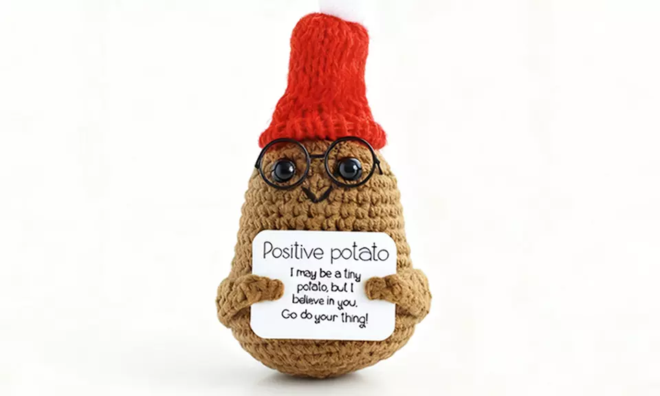 4er-Set gestrickte Aufmunterungs-Puppen mit Motivationskarte