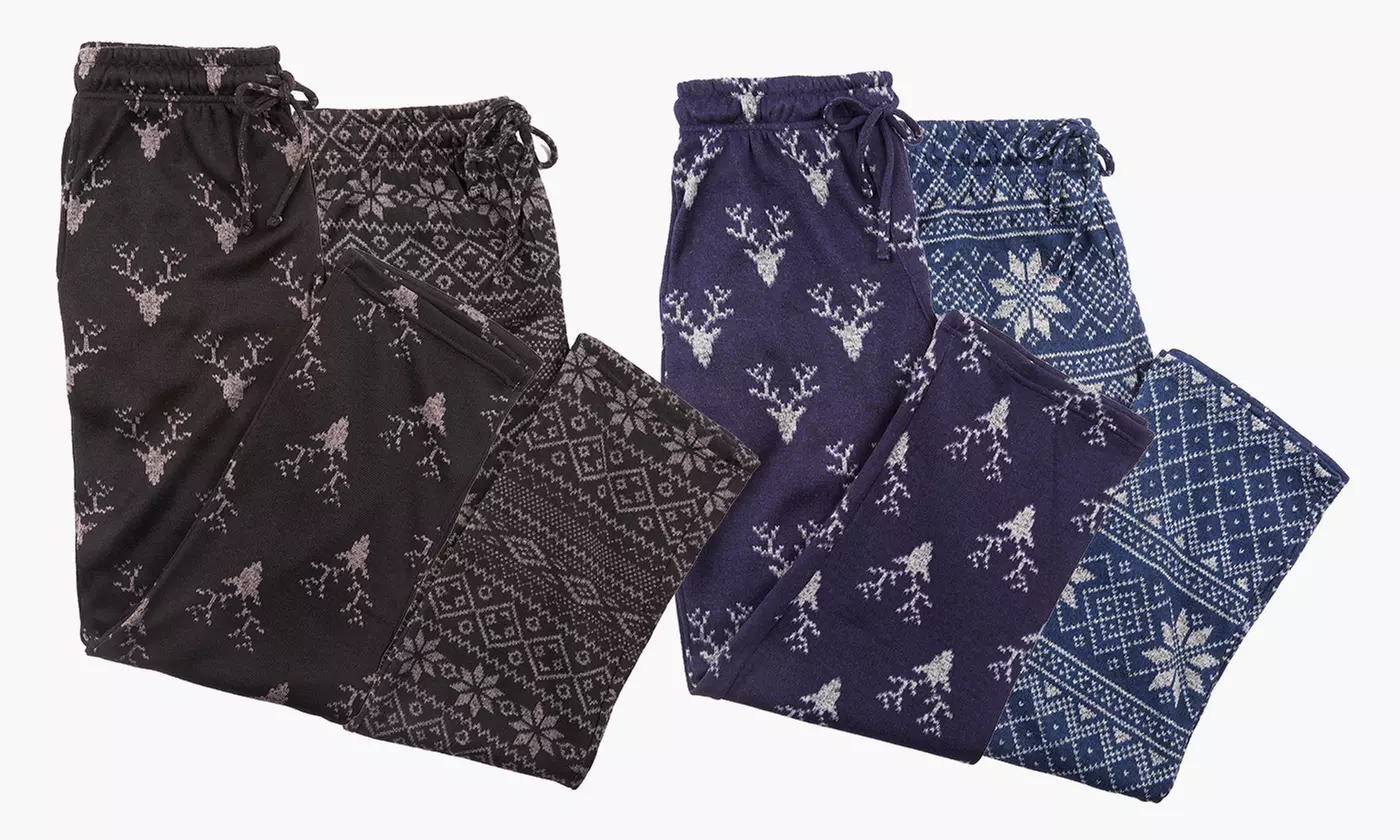 Bottoms Out Men's Sweater Fleece Pajama Pants (2-Pack) (Size S) - Second Medium