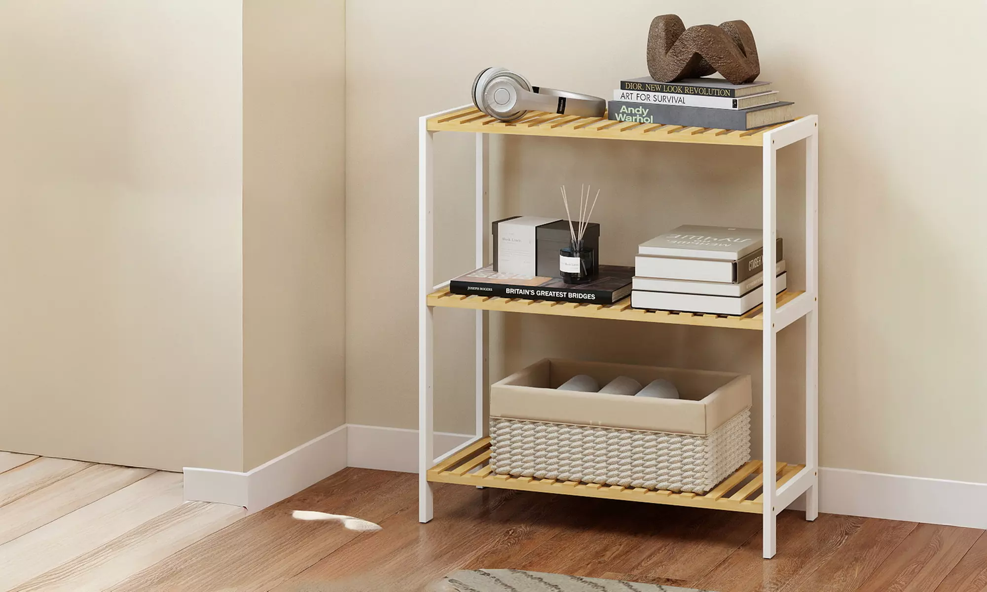 Toque Bamboo And Steel Storage Shelving Collection
