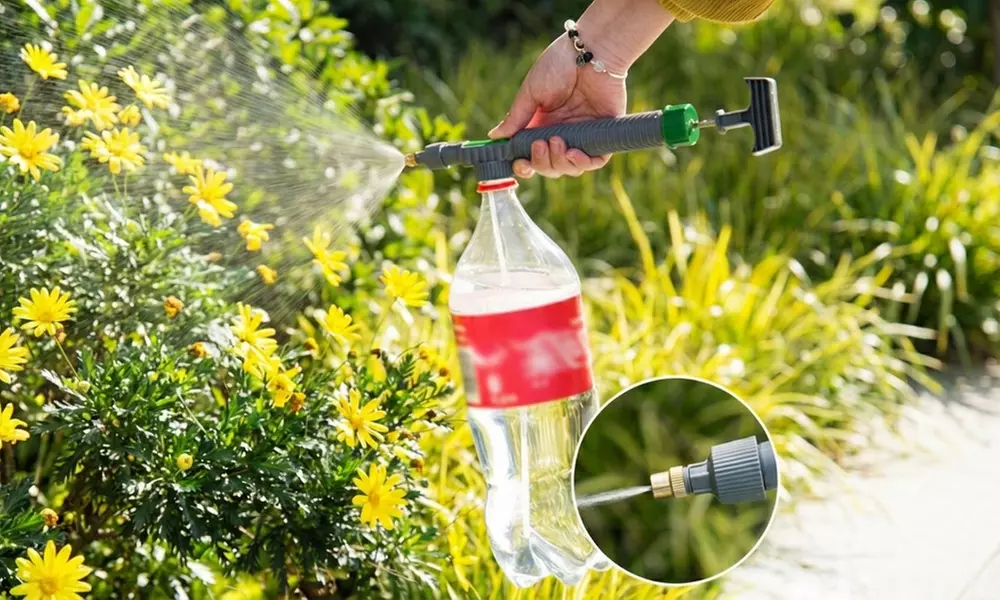 Portable Bottle-Top Garden Sprayer with Adjustable Nozzle - Primary Image
