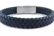 Men's Genuine Leather Braided Bracelet with Buckle Clasp - Stylish Gift for Him - Second Medium