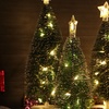 Image 1: Three-Pieces Tabletop Christmas Tree with Lights