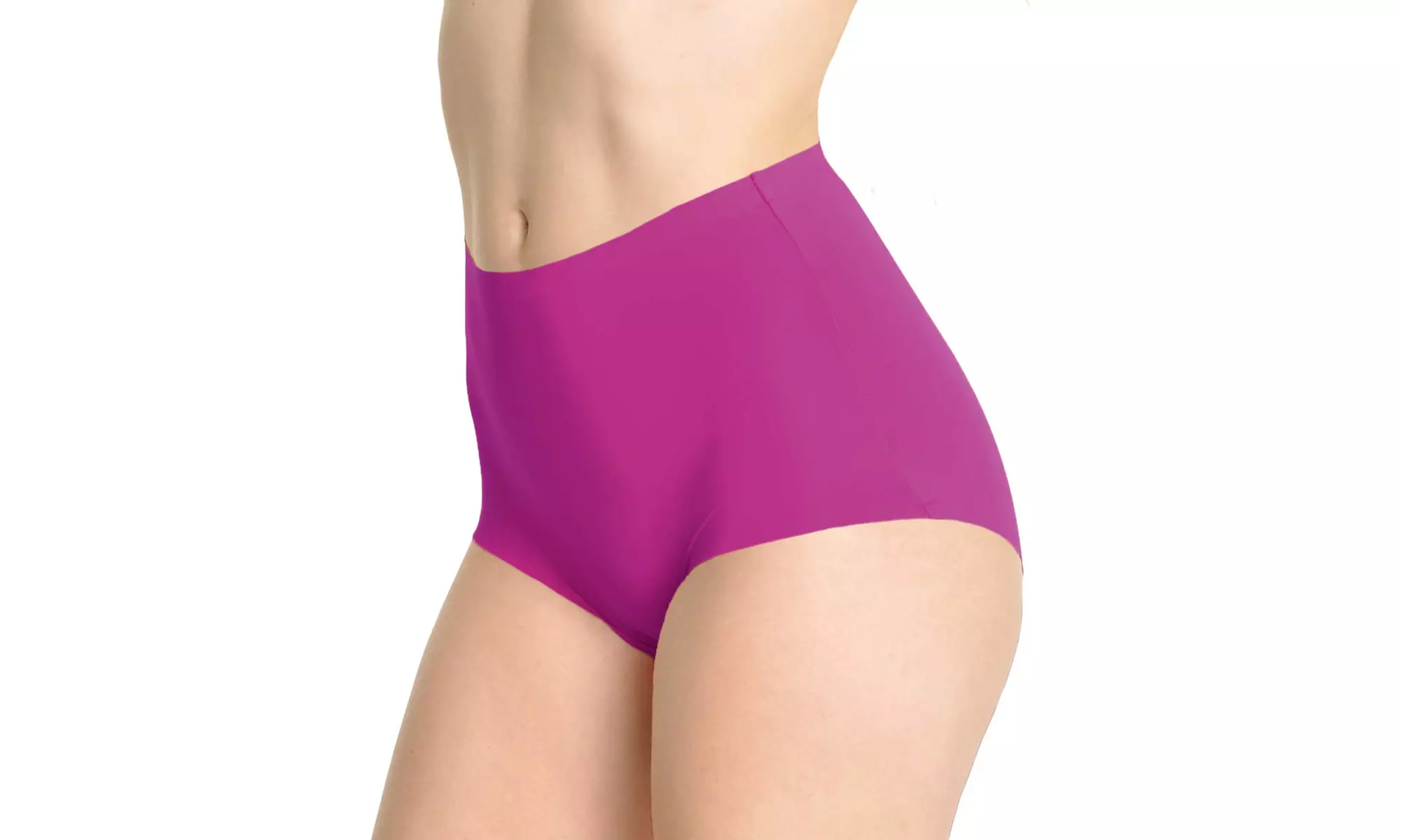 (6 Pack) Women's High Waisted Seamless Basic Laser Cut Panties