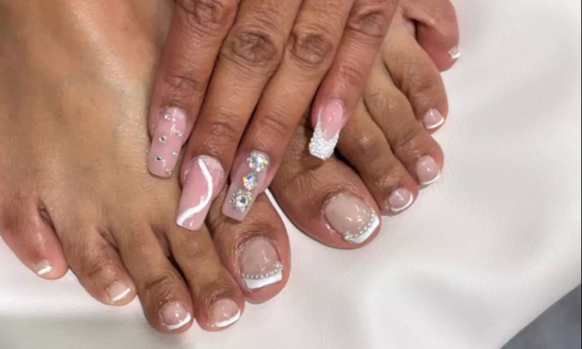 Full Set Acrylics, Gel X Full Set, 0r Manicure & Pedicure w Gel Polish