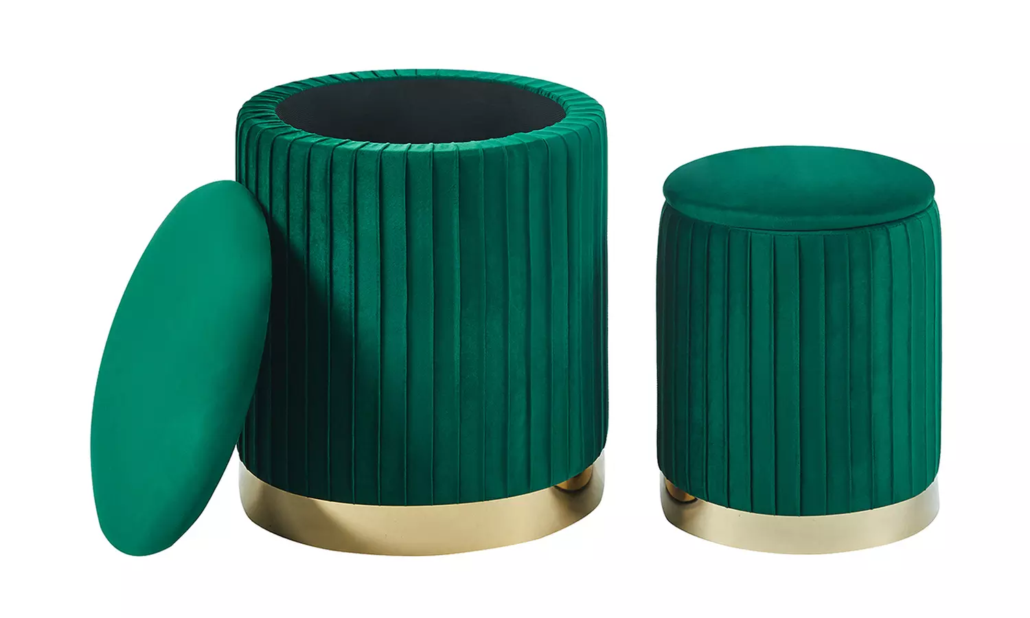 Velours poef met bergruimte