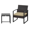 Image 11: Outsunny Square PE-Wicker Bistro Set in black, grey or brown