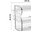 Image 10: Three-Tier Dish Drainer Rack Plate Draining Tray Board