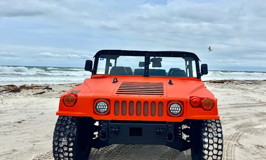 Image 2: Rugged Rides, Ocean Vibes, Humvees Rental – 6-Passenger Combat Cruiser