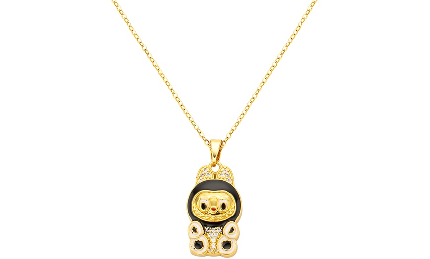 Image 2: Stanley - BTS x Labubu Gold Enamel Pendant Necklace