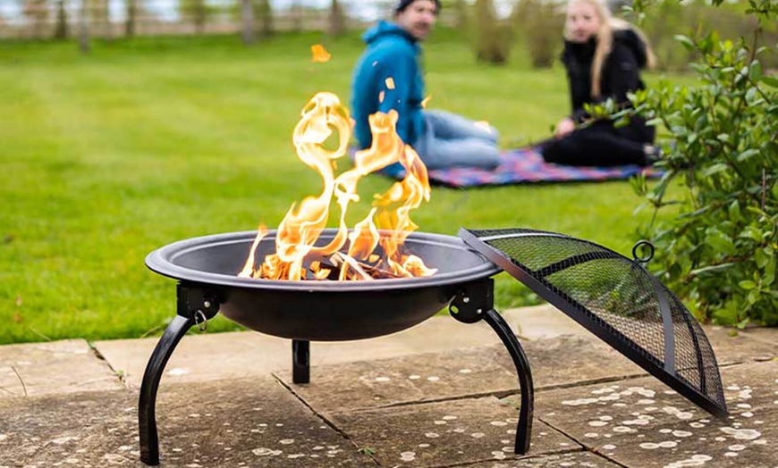 Image 1: Portable Outdoor Fire Pit and Grill