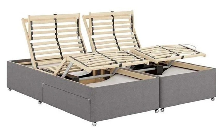 Image 2:  Glasgow electric adjustable bed with memory mattresses 