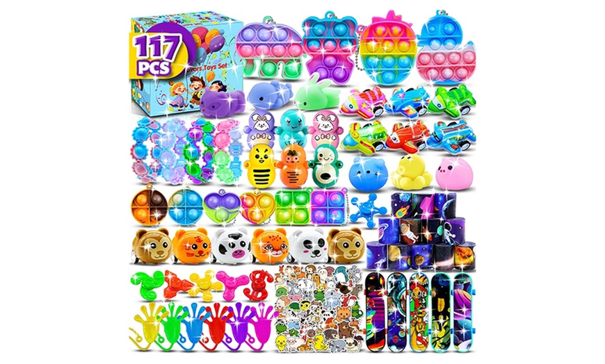 Image 1: 117-Piece Fidget Toy Set, Assorted Colours and Fun Styles