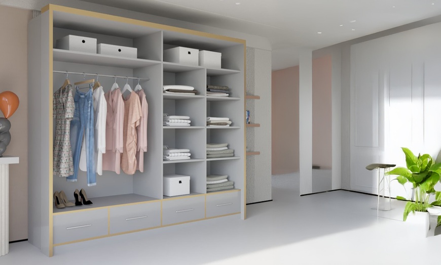 Image 9: Sweden Modern High Gloss Wardrobe with Drawers