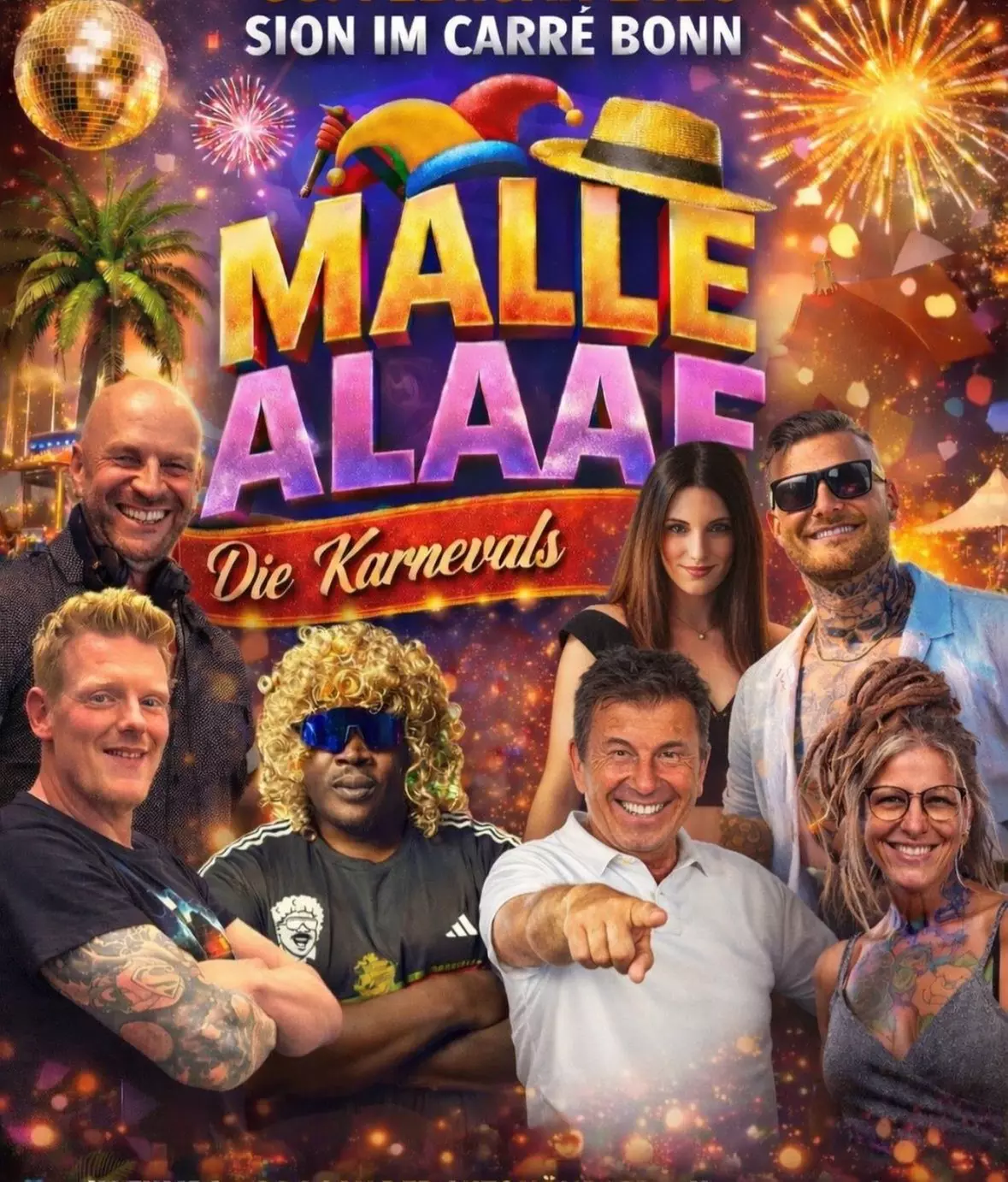 1, 2 od. 4 Tickets für die große Malle Alaaf Party in Bonn am 06.02.26