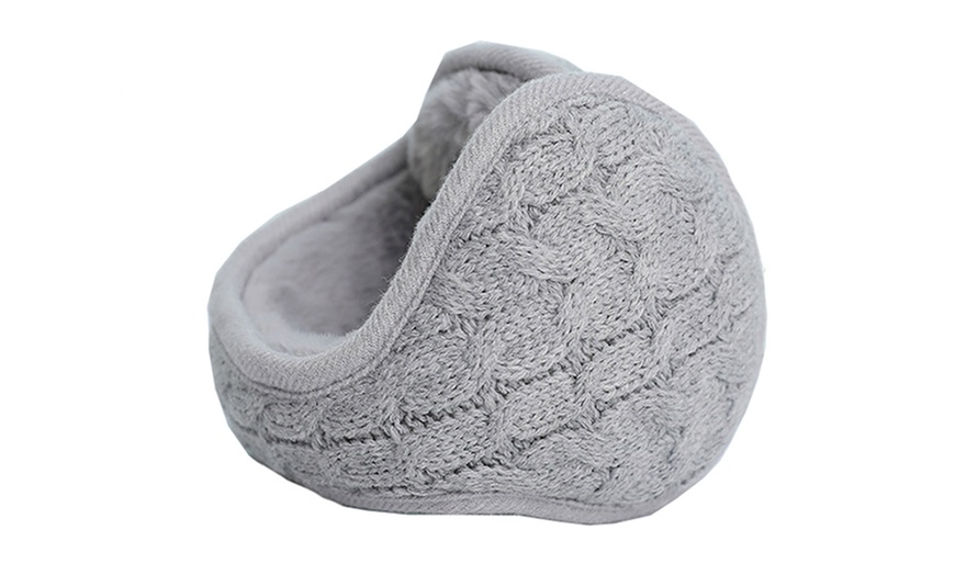 Image 3: Unisex Fleeced Knitted Earmuffs